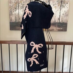 NEW Cider Navy Pink Super Soft Scarf Bow Motif